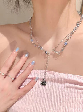 夏季叠戴爱心项链女高级设计感