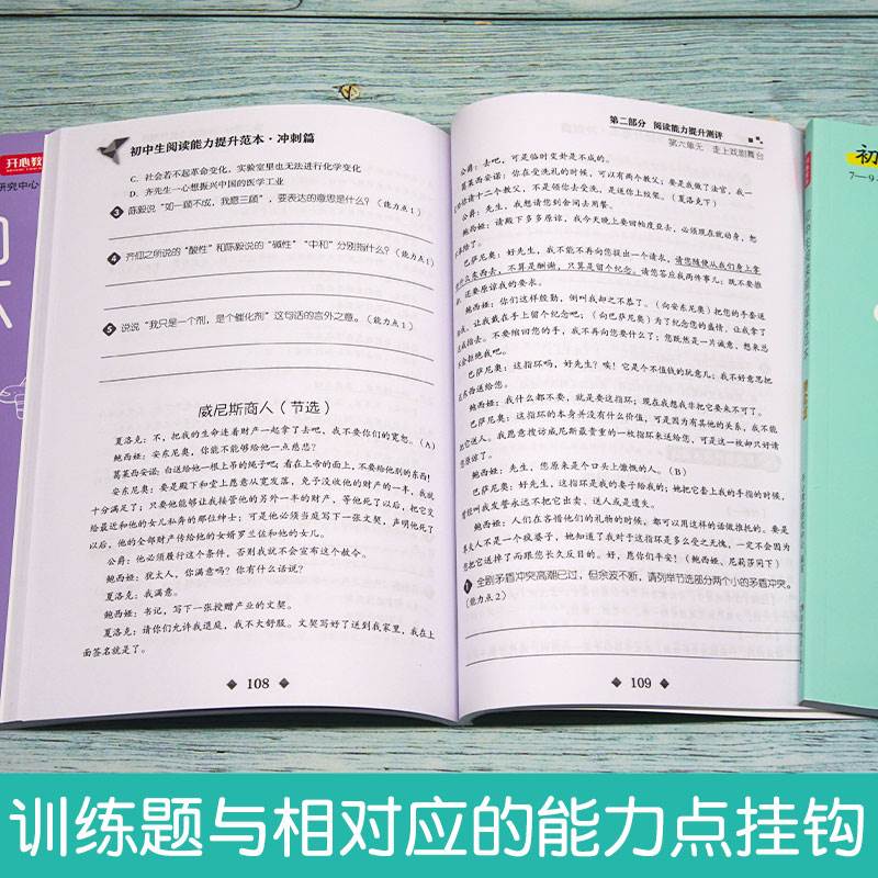 3册初中生阅读能力提升范本初中语文阅读理解专项训练题七年级八年级九年级文言文记叙文现代文阅读答题技巧初一初二中考复习资料-图1