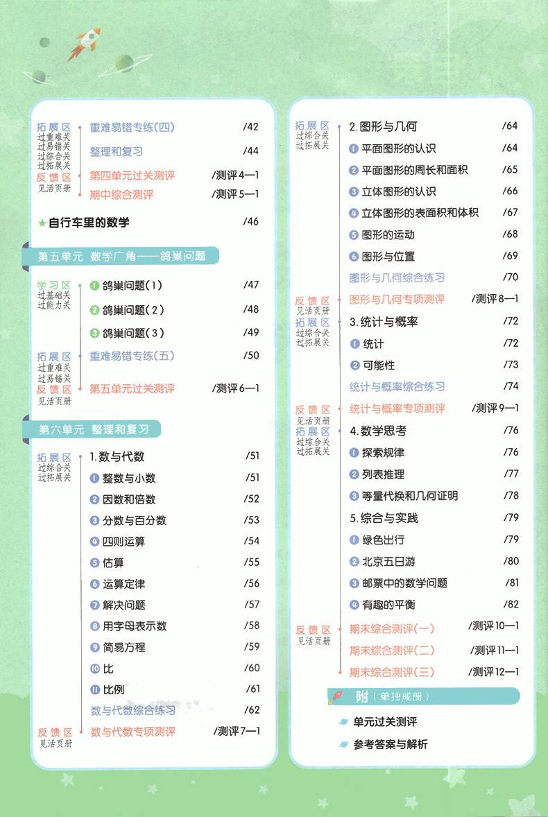 2023一遍过小学六年级下册数学同步训练人教版6年级下册试卷测试卷练习册练习题作业本天天练一课一练同步训练天天练单元期末-图3