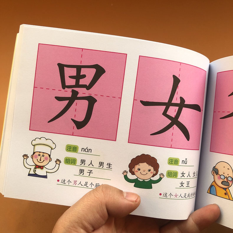 河马 3-4-6岁儿童识字书幼儿学字看图识字绘本宝宝书本益智小孩子简单汉字认字卡片识字神器幼升小启蒙幼儿园教材学习书幼小衔接-图3