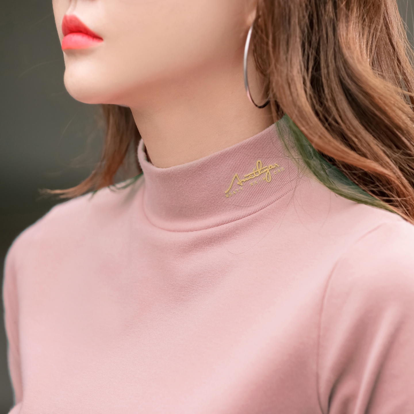 纯棉修身半高领打底衫女长袖T恤2025新款秋冬内搭洋气加厚保暖衣 - 图0