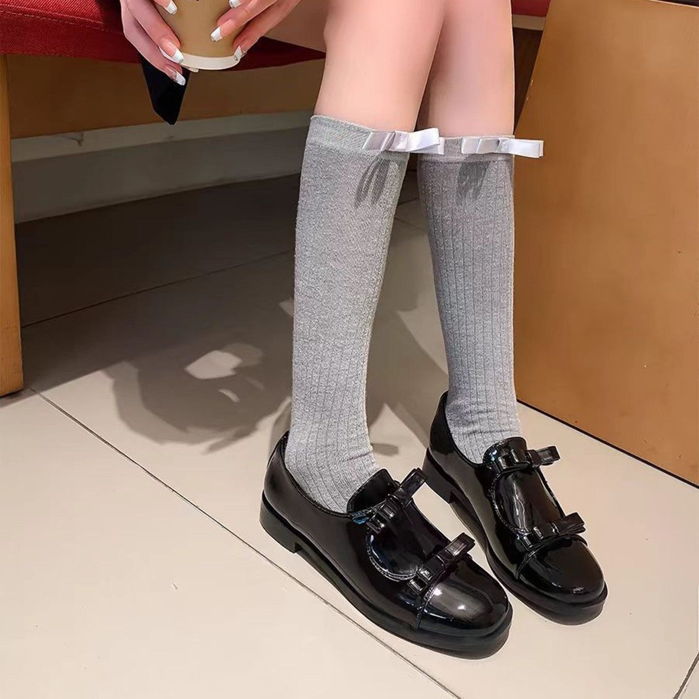 羊皮版~漆皮蝴蝶结浅口小皮鞋女春季百搭平底乐福鞋英伦复古单鞋,淘宝优惠券,粉丝福利购,淘宝优惠卷