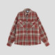 INSstudios distressed raw edge patch shirt jacket