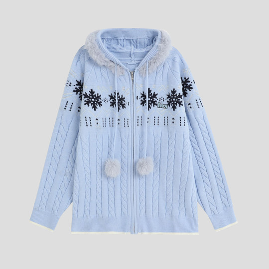 INSstudios fur collar fair island sweater