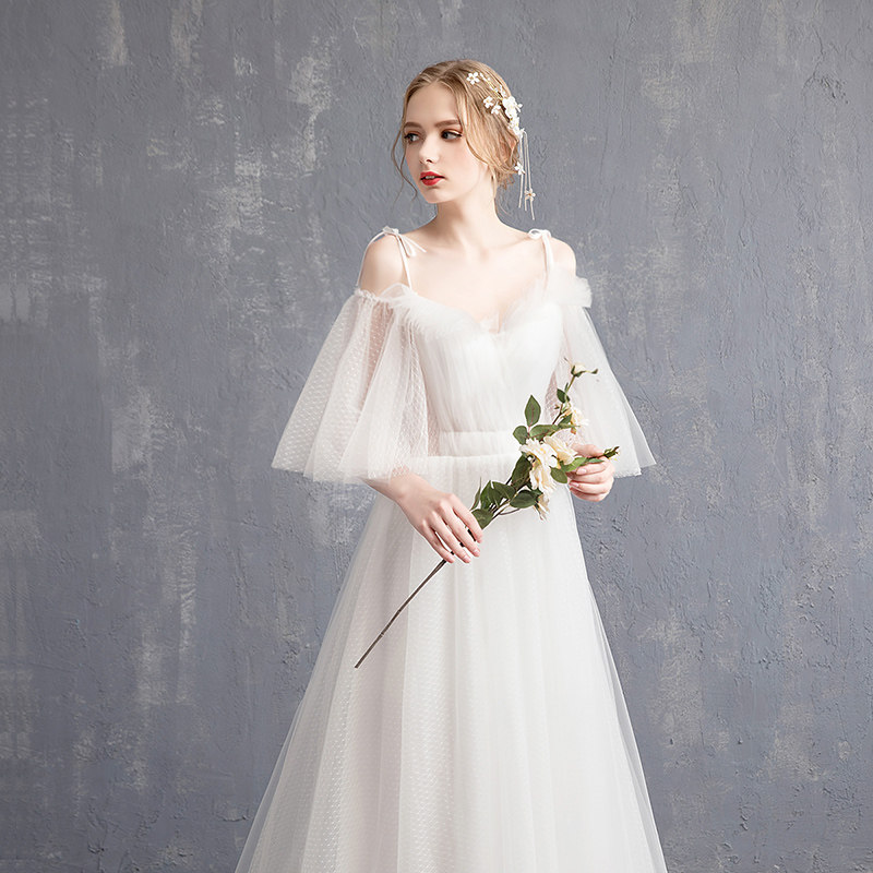 法式复古仙婚纱2021新款简约新娘 媛菲莎妮婚纱