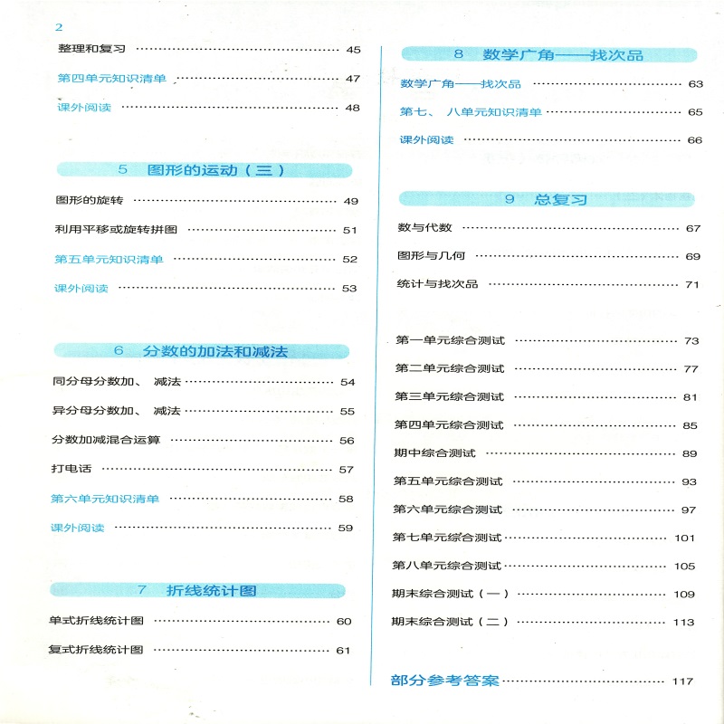 学法大视野小学数学五年级下册人教版湖南教育出版社5年级下册数学学法大视野含参考答案 - 图1