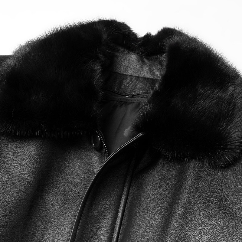 海宁真皮皮衣男中长款脱卸内胆水貂毛翻领中老年爸爸装商务外套冬,淘宝优惠券,粉丝福利购,淘宝优惠卷