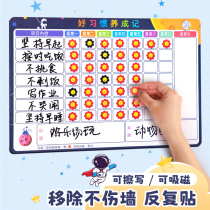 Child Growth Self-discipline Table Rewards Program Table Wall Sticker Magnetic Force Removable Without Injury Wall Elementary Students Kindergarten Baby Good Habit Performance Calendar Life Record Table Award Penalty Formation habit Table