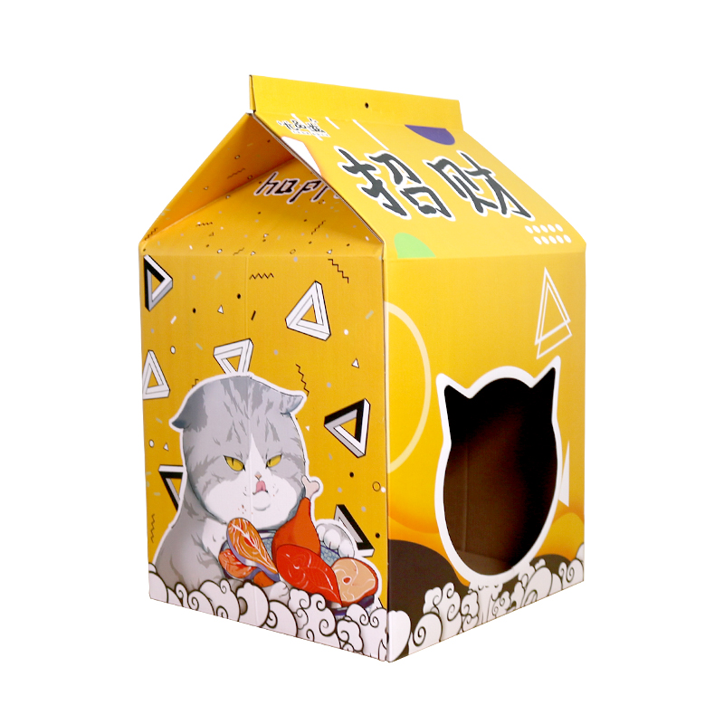 尤品滋猫窝四季通用猫抓板一体安全感猫屋封闭式瓦楞纸猫房子UX