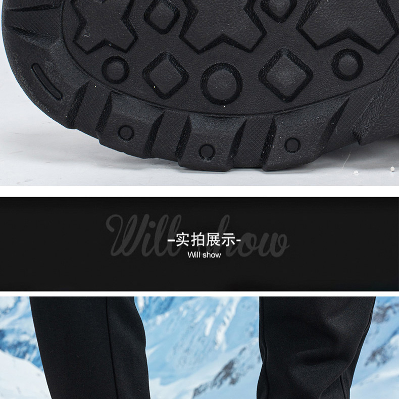 冬季保暖鞋男加绒加厚中老年男士棉鞋防水一脚蹬爸爸户外棉靴防滑 - 图1