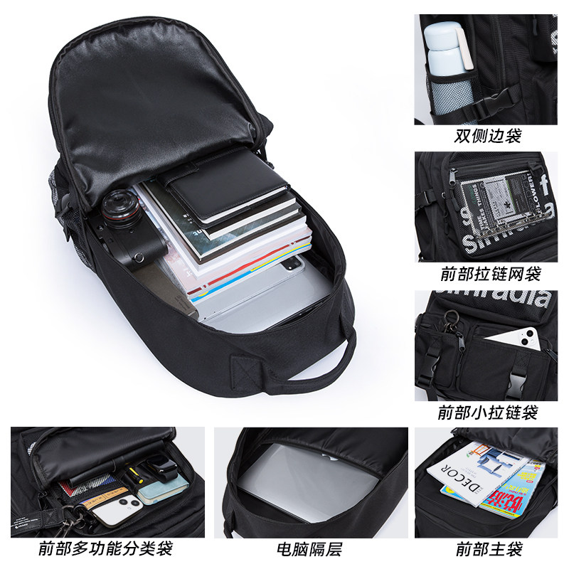 新款潮流工装男包大容量女双肩包 kce双肩背包