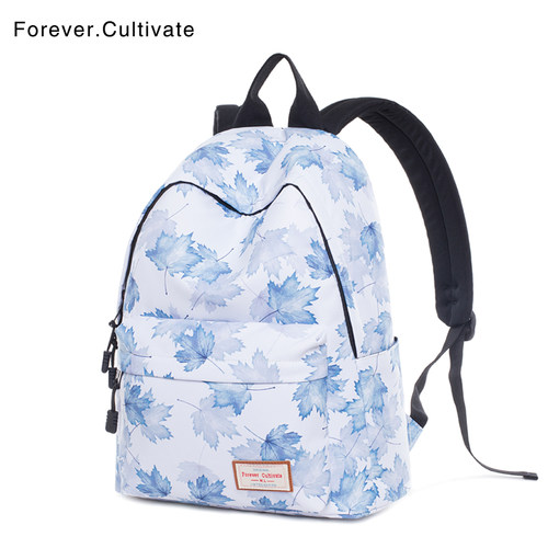 Forever cultivate简约双肩包女韩版 学院风书包女大学生背包百搭 - 图0