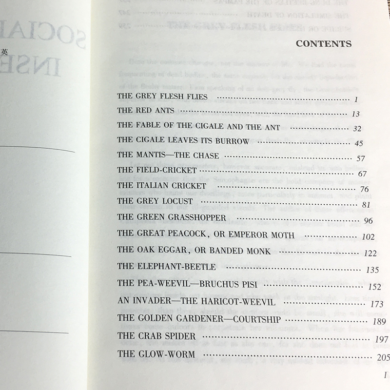 昆虫记SOCIAL LIFE IN THE INSECT WORLD正版书纯英文版原版全英语原文经典世界名著外国文学原著小说读物高中生大学生