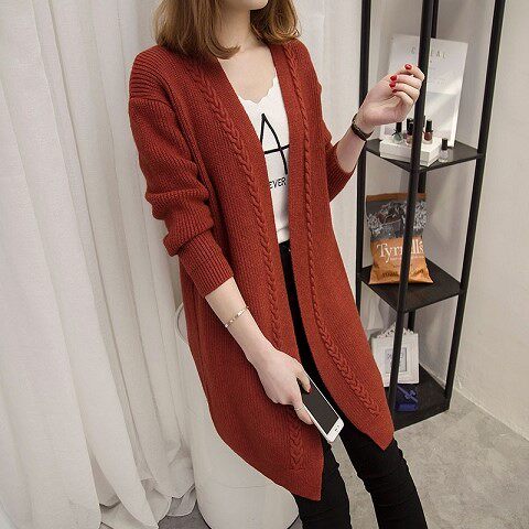 Sweater coat spring and autumn 2021 Korean style loose knitted