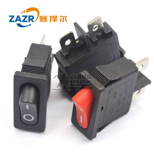 KCD1-110船型开关薄扁型2脚2档红黑6A250V9.5*21MM仪器仪表开关 - 图0