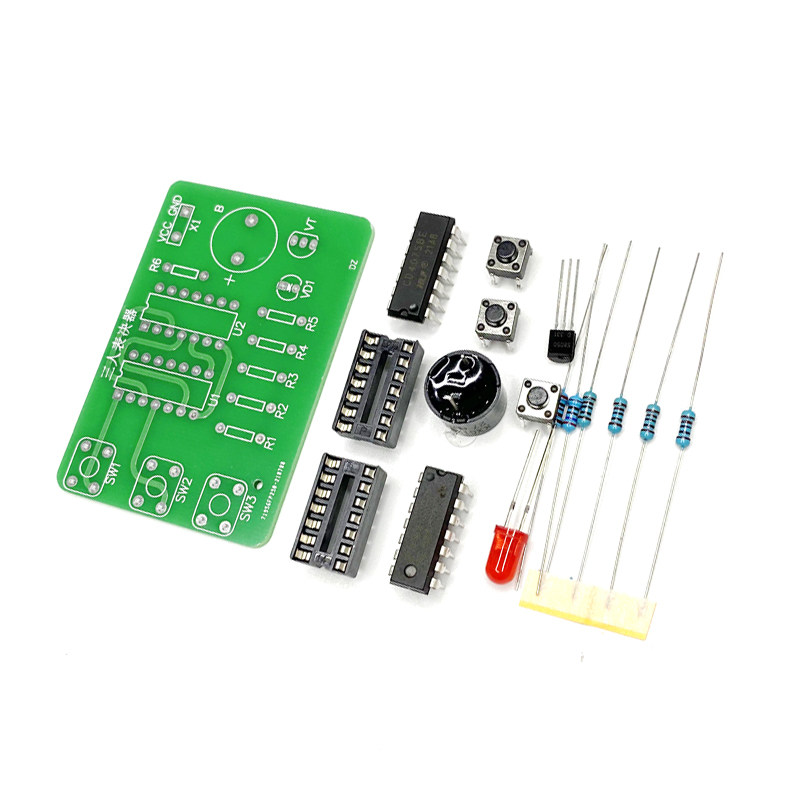 三人表决器焊接套件 3人投票器74LS08+cd4075数字电路实训DIY模块 - 图2