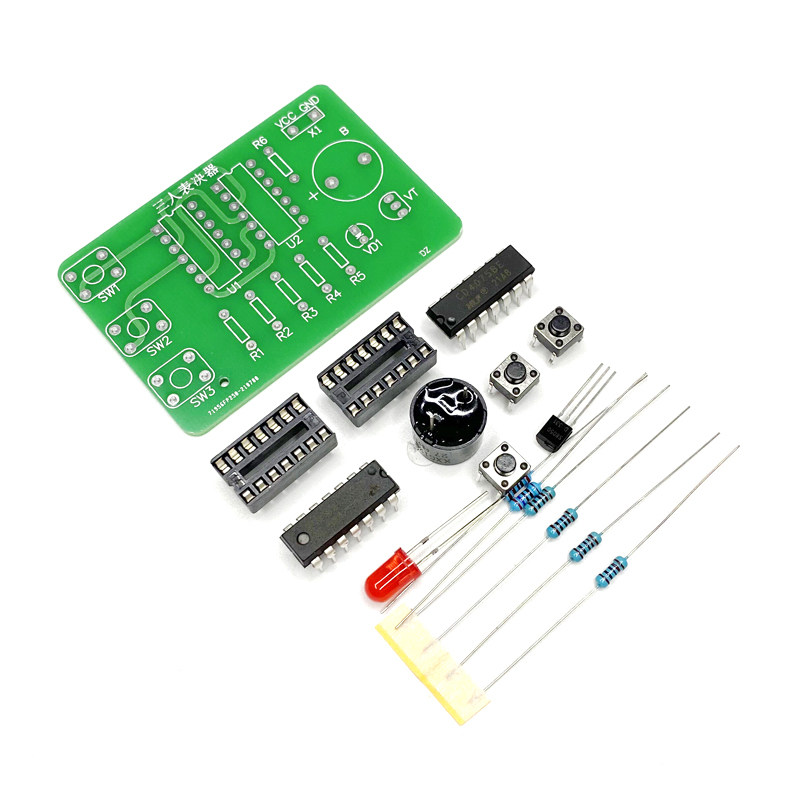 三人表决器焊接套件 3人投票器74LS08+cd4075数字电路实训DIY模块 - 图3