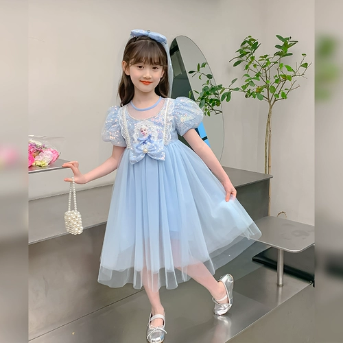 Летний детский наряд маленькой принцессы, юбка, платье, «Холодное сердце»