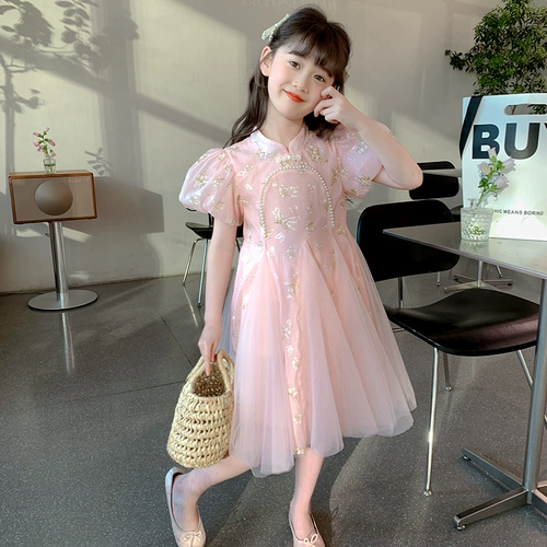 Летнее платье, юбка, летняя летняя одежда, наряд маленькой принцессы, ципао, китайский стиль