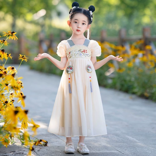 Летнее ханьфу, детское платье, детская юбка, детская одежда