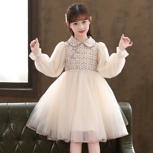 Весеннее платье, детская весенняя юбка, наряд маленькой принцессы, коллекция 2023, в корейском стиле, в западном стиле, детская одежда, подходит для подростков