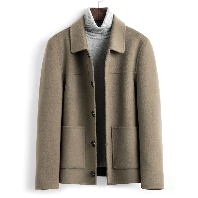 毛呢大衣男短款羊毛呢子英伦夹克 zooomooo佐牧毛呢大衣