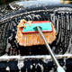 Car wash mop with long handle and retractable soft bristles that won’t hurt the car