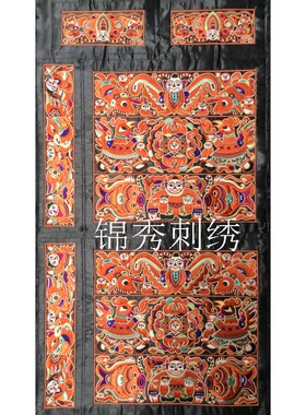贵州民族风高端锁边图案破线机绣