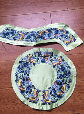 清代汉服中式女装长袍边子刺绣