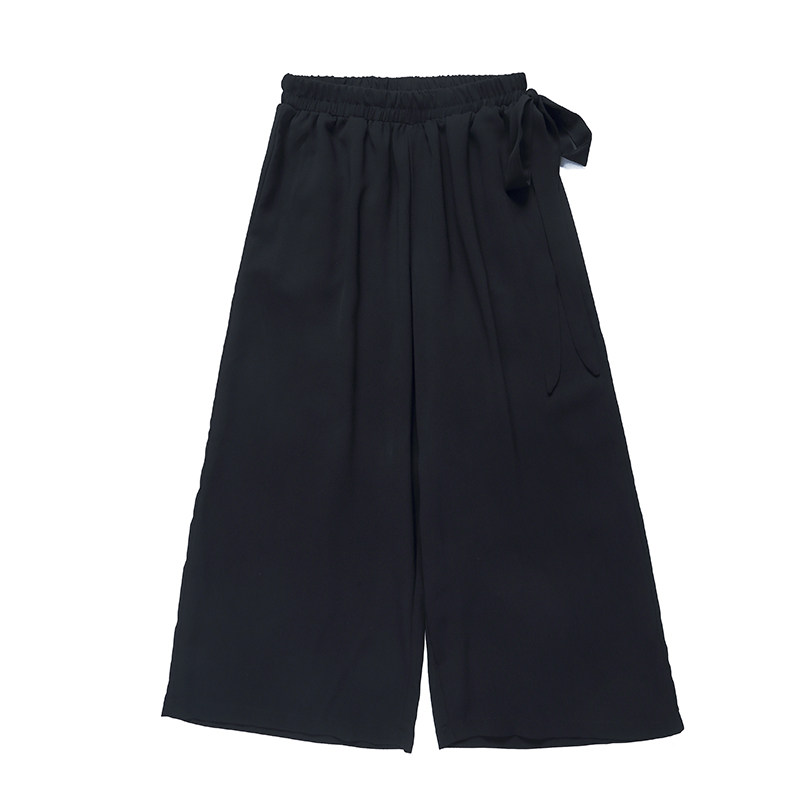 黑色阔腿裤春秋季胖mm宽松休闲裤子 三亲休闲裤