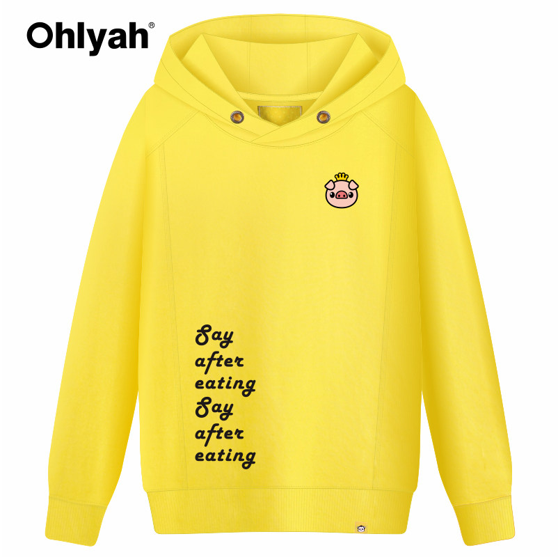 ohlyah连帽衫女情侣装红色纯棉卫衣 ohlyah卫衣/绒衫