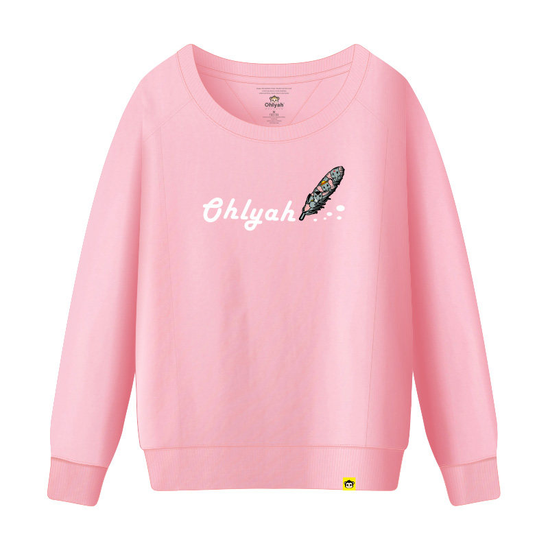 ohlyah2019秋装纯棉白色圆领卫衣 ohlyah卫衣/绒衫