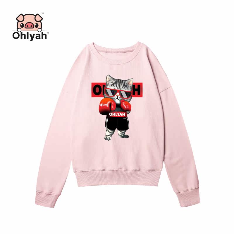 ohlyah情侣装圆领卫衣大码慵懒风 ohlyah卫衣/绒衫