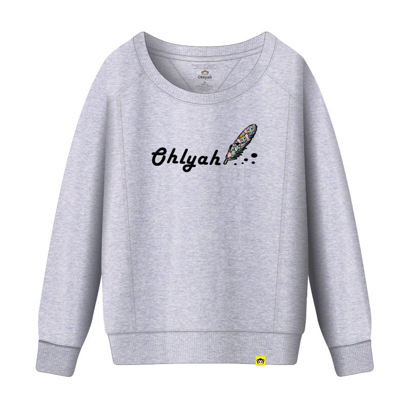 ohlyah2019秋装纯棉白色圆领卫衣 ohlyah卫衣/绒衫