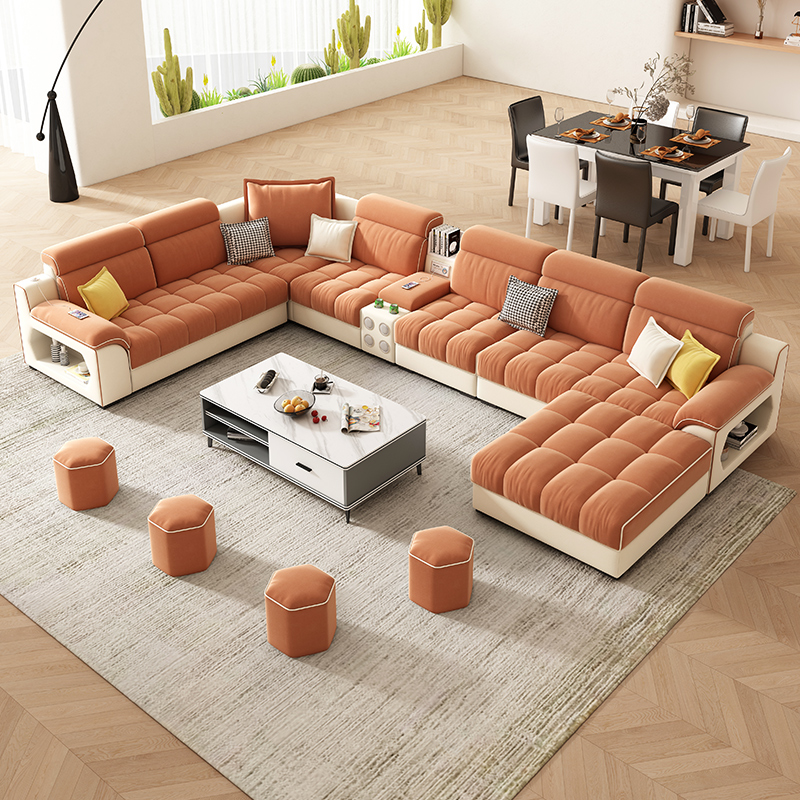 2022年新款科技绒布艺沙发大小户型组合家用客厅简约现代北欧轻奢