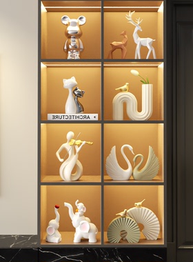 2024新款艺术家居软装展示柜摆件