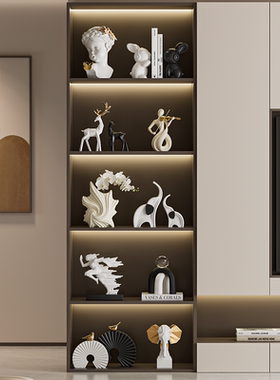 高级感现代家居客厅酒柜全套摆件