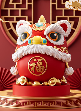 2026新款醒狮摆件存钱罐新年礼物