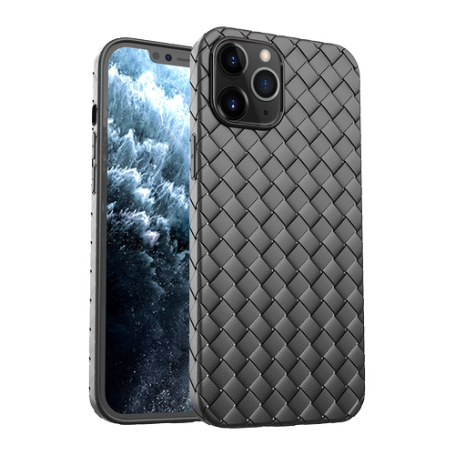适用苹果11手机壳秒变12直边iphone11全包防摔12promax硅胶软壳11promax编织12pro透气散热仿皮套bv男款商务 - 图0