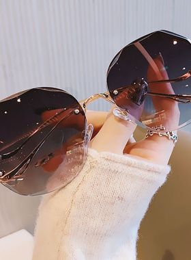 大框无边框墨镜防紫外线遮阳时尚