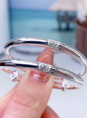 宝宝银手镯岁岁平安虎兔银镯子