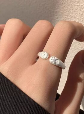 古法猫爪开口手镯女萌宠猫咪戒指