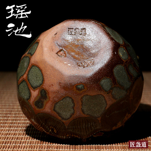 匠心拙器  瑶池切面几何纹建盏水晶冰心杯匠盏道手作野陶个性茶杯 - 图2