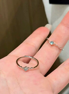 极细蓝水钛钢莫比乌斯开口对戒