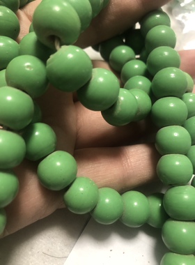 淄博琉璃珠子博山老琉璃绿色珠子老珠子
