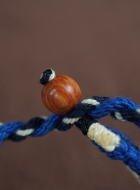 非遗系列 |黑白蓝色混色民族风纯手工编织手绳原创设计可调节手绳