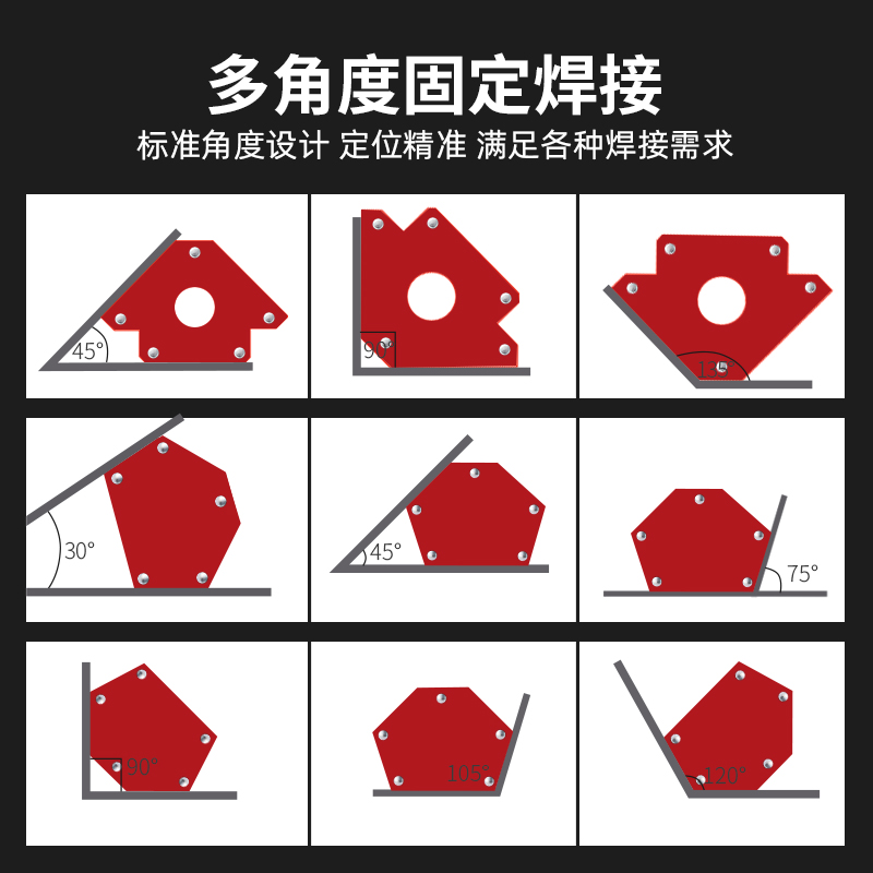 强磁焊接固定器多角度定位工具三角尺90度直角电焊磁铁辅助神器 - 图3