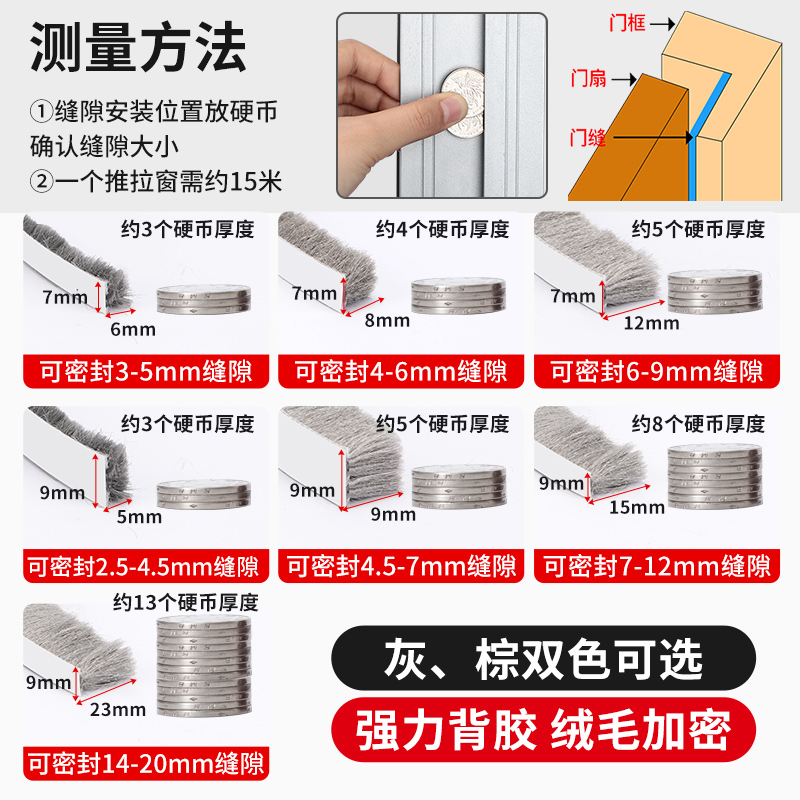 塑钢铝合金门窗卡槽毛条纱窗封边条卡式毛条窗户密封条缝隙胶隔音 - 图1