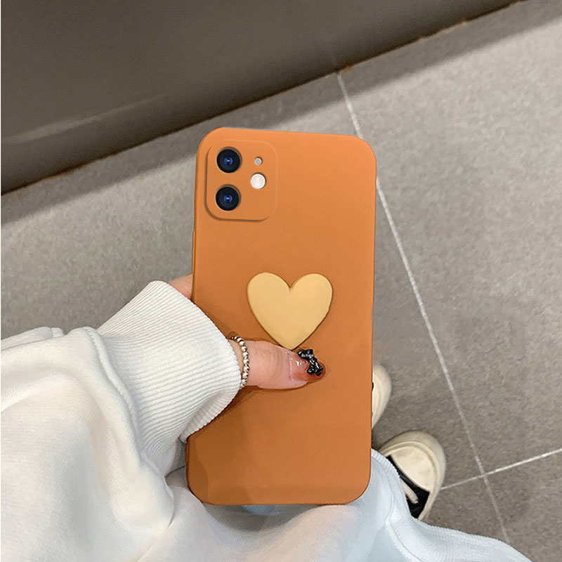 智隶数码配件专营店焦糖棕色秋冬爱心vivox60手机壳曲面屏vivo x70pro十保护套x50液态硅胶x60pro+全包防摔软壳男女潮牌网红新款2