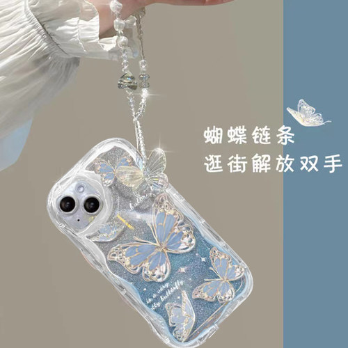 蝴蝶手链适用vivos17手机壳vivox90s保护套x80/x70/x60新款iqooneo8高级感s15/s16透明y78+女S7t/S9e软s12pro - 图3